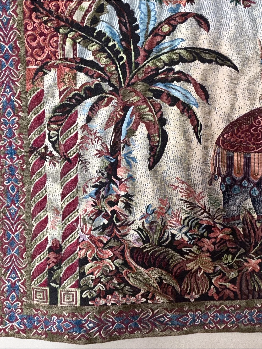 VTG Bombay Co Vintage Elephant Tapestry Wall Hanging Art 39x24 Boho Global Decor